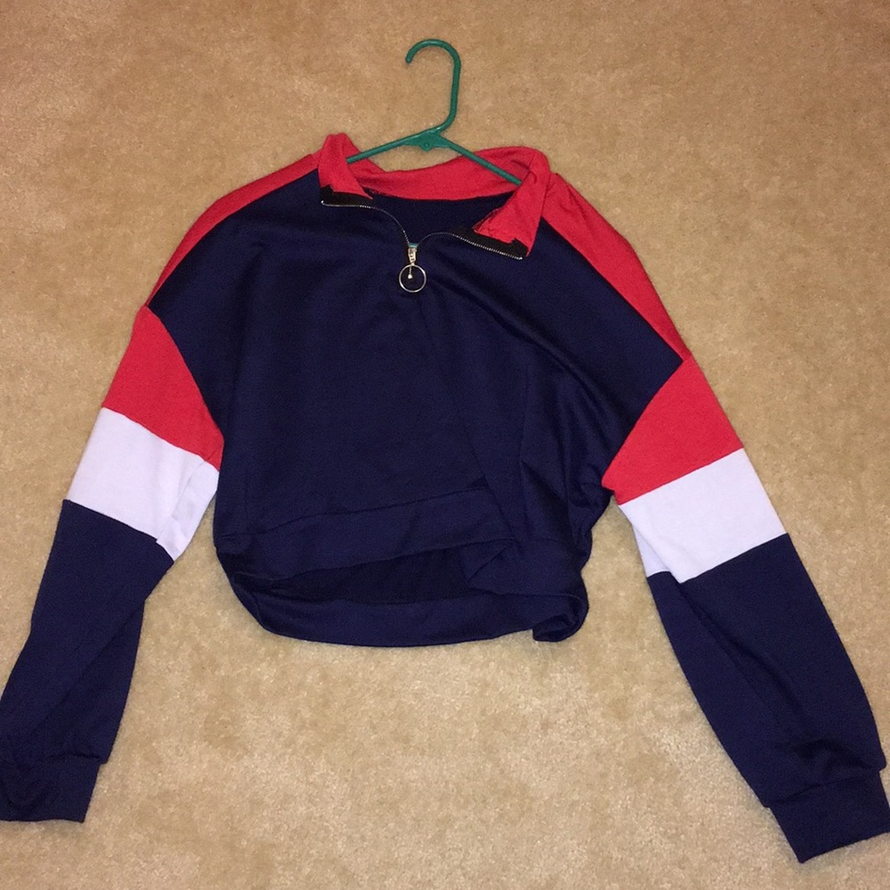 Cropped long sleeve with quarter zip